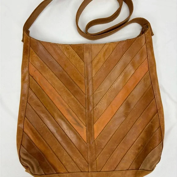 Raven+Lily Brown Leather Crossbody Bag Purse - Picture 3 of 8